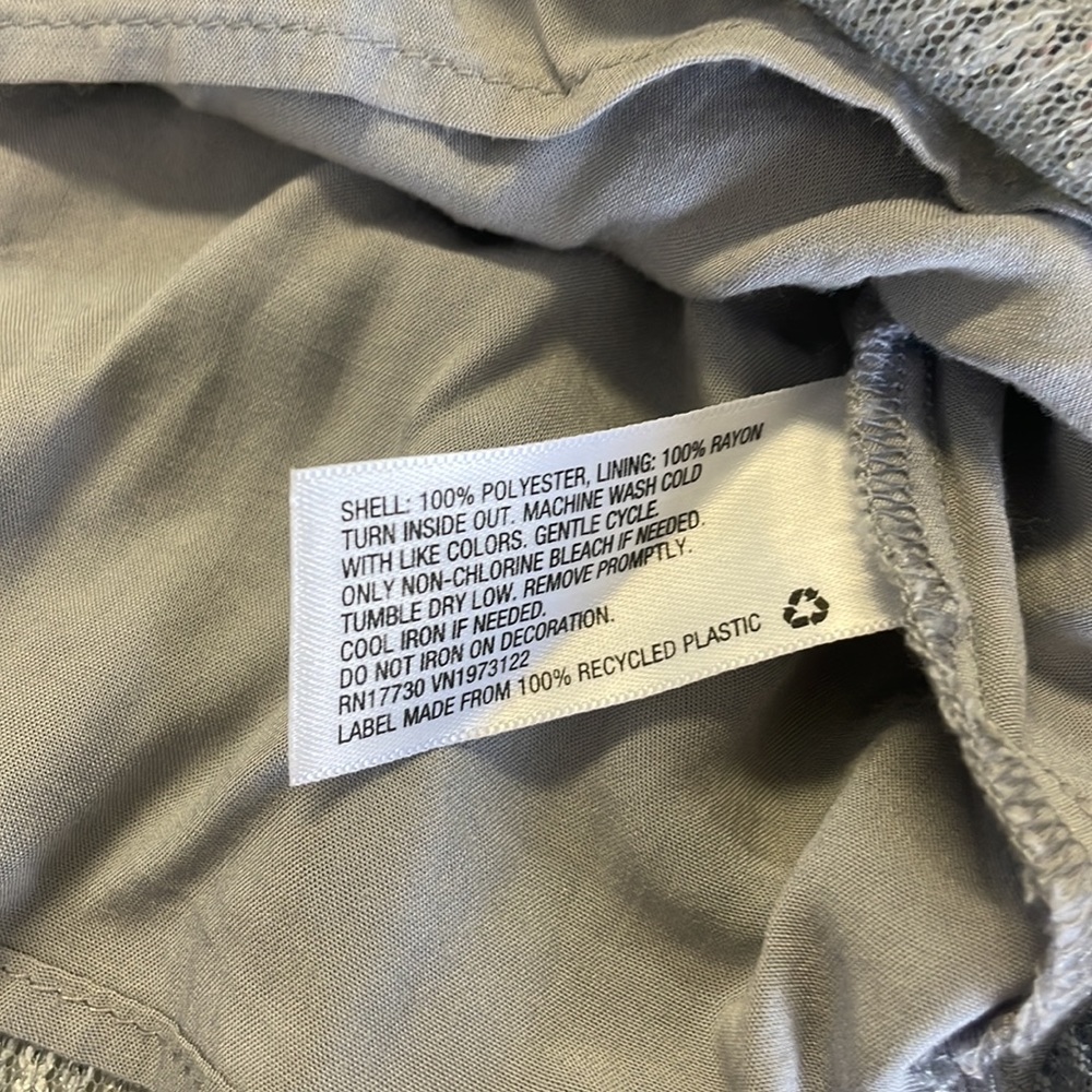 Silver Sequin Dress Spaghetti Strap Women’s Large Concert Ready - Picture 5 of 8